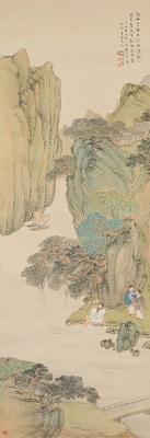 奥原晴湖〈山水図〉