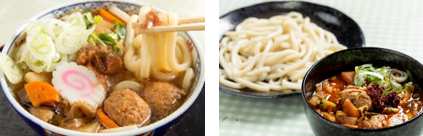 筑波山名物「つくばうどん」の「いばらき乙女のずるびきうどん」バージョン