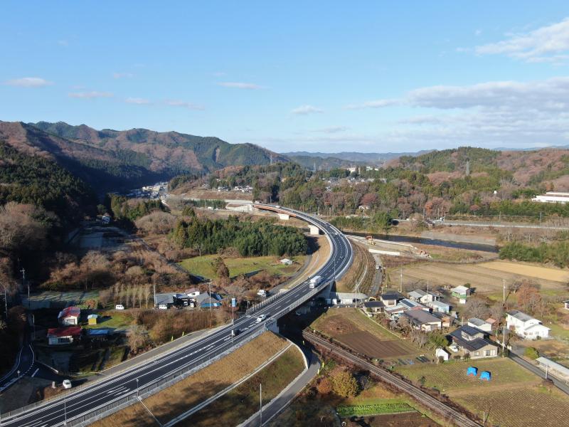 南田気跨線橋から北を望む写真