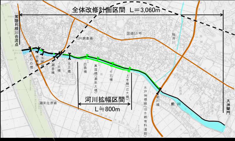 前川改修計画図