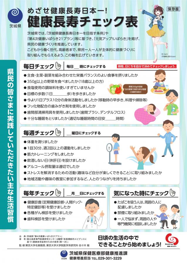 健康長寿チェック表
