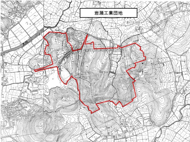 岩瀬工業団地地形図