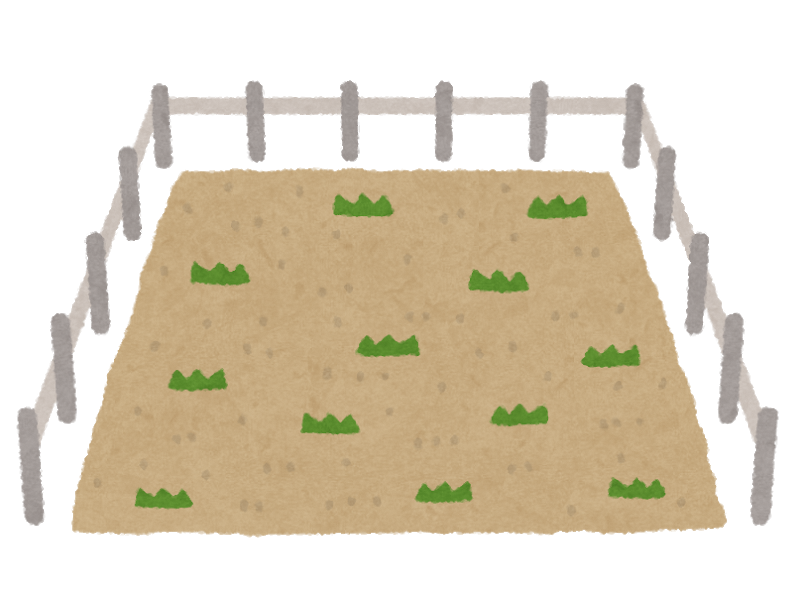囲われた農地