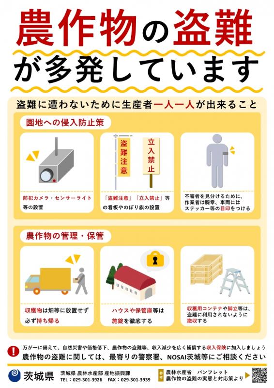 農作物盗難防止チラシ画像