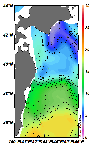 AMSRによる2025年2月24日の房総から道東沖合の海面水温3℃台から19℃台となっている