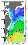 AMSRによる2025年4月9日の房総から道東沖合の海面水温3℃台から19℃台となっている