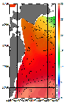 AMSRによる2025年9月18日の房総から道東沖合の海面水温13℃台から29℃台となっている