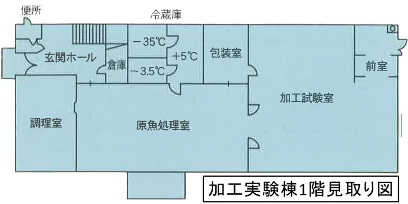 加工棟1階見取り図