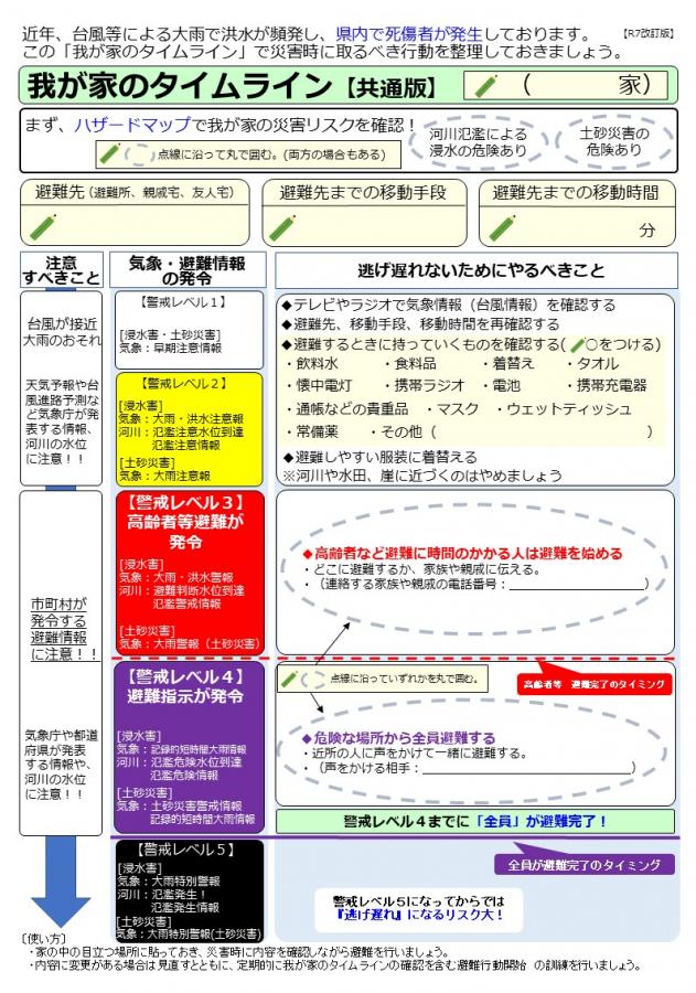 我が家のタイムライン（共通）