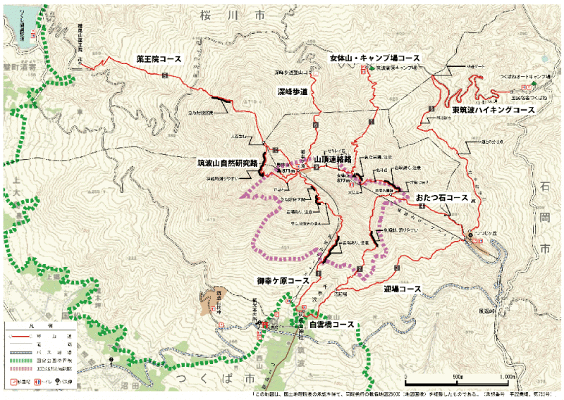 筑波山コースマップ