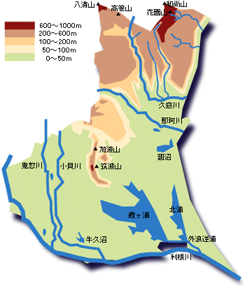 茨城県北地域の自然マップ