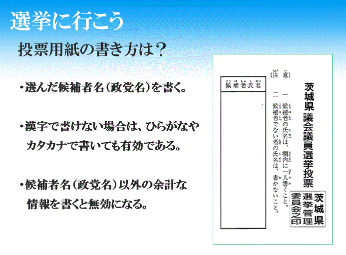 投票用紙の書き方